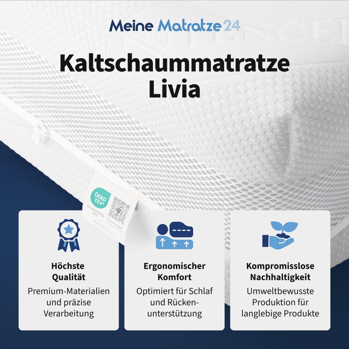 via Matratze mit innovativem 3D-Würfelkonturschnitt für optimale Körperanpassung